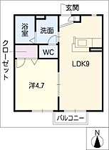 リバータウンＢ棟  ｜ 愛知県豊橋市東小鷹野1丁目（賃貸アパート1LDK・2階・33.33㎡） その2