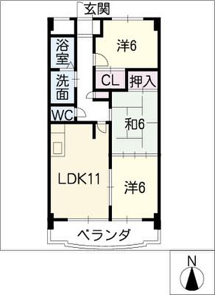 クレストパレス学園前 ｜愛知県豊橋市柱一番町(賃貸マンション3LDK・1階・65.52㎡)の写真 その2