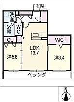 フェリーク　アン  ｜ 愛知県一宮市三ツ井4丁目（賃貸マンション2LDK・3階・63.48㎡） その2