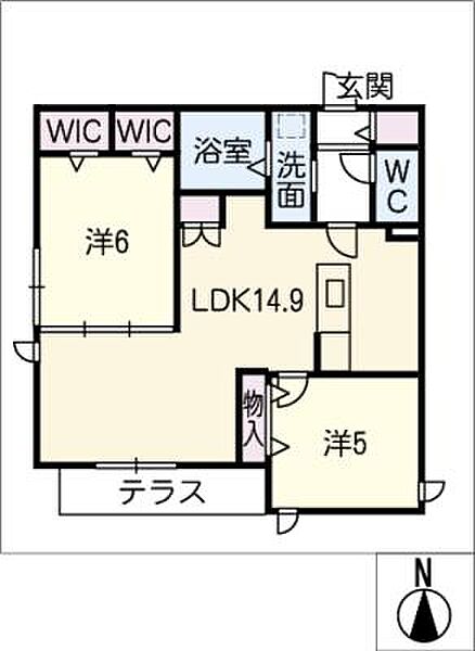 ＯＣＴ　II（西棟） ｜愛知県一宮市馬見塚字郷前(賃貸マンション2LDK・1階・60.47㎡)の写真 その2