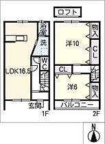 カーサ長谷川  ｜ 愛知県一宮市浅井町小日比野字新開（賃貸タウンハウス2LDK・2階・74.00㎡） その2