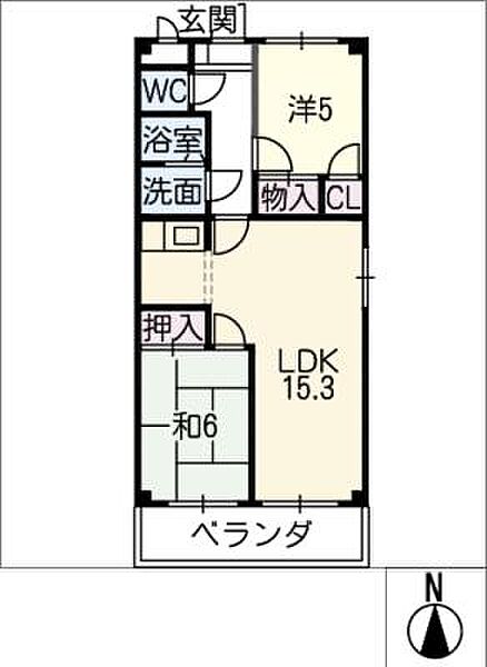 ＶＥＲＴＥＸ　ＣＯＵＲＴ ｜愛知県一宮市木曽川町里小牧字野方(賃貸マンション2LDK・4階・58.32㎡)の写真 その2