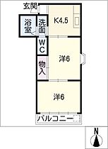 ベルハウス  ｜ 愛知県稲沢市松下1丁目（賃貸マンション2K・2階・35.00㎡） その2