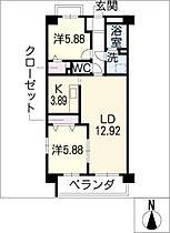 Ｋ’ｓ　ＫＯＵＮＯＭＩＹＡ  ｜ 愛知県稲沢市国府宮1丁目（賃貸マンション2LDK・1階・61.00㎡） その2