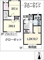 ファミーユ須成　Ｂ棟  ｜ 愛知県海部郡蟹江町桜3丁目（賃貸タウンハウス2LDK・2階・69.60㎡） その2