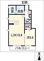 シャーメゾン五条川  ｜ 愛知県岩倉市東町東市場屋敷（賃貸アパート1LDK・1階・46.61㎡） その2