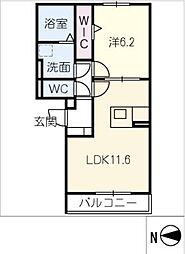 セレニテ 3階1LDKの間取り