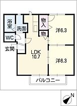 ラフィネＮＡＷＡ　Ｃ棟  ｜ 愛知県東海市名和町一番割上（賃貸アパート2LDK・1階・50.08㎡） その2