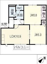 クレセント21  ｜ 愛知県知多市八幡字勘右エ門沢（賃貸アパート2LDK・1階・53.00㎡） その2