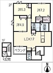 ＭＩＳＴＲＡＬ 2階3LDKの間取り