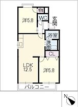 サングレースＯＴＯ　Ａ棟  ｜ 愛知県東海市富貴ノ台5丁目（賃貸アパート2LDK・2階・51.22㎡） その2