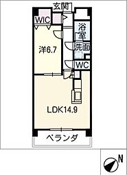 ＬＯＲＯＳ6 3階1LDKの間取り