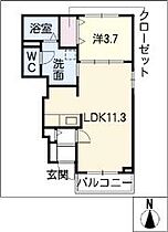 ラシュレ 102 ｜ 愛知県常滑市新浜町1丁目67番地（賃貸アパート1LDK・1階・37.13㎡） その2