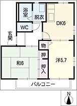 グレースＢ棟  ｜ 愛知県知多郡武豊町字中狭（賃貸アパート2DK・1階・43.00㎡） その2