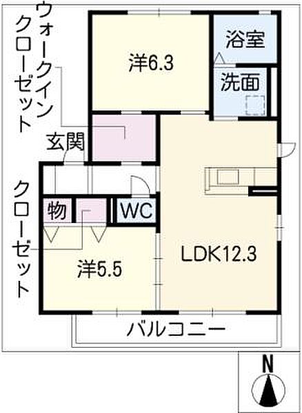 クレール乙川 ｜愛知県半田市向山町2丁目(賃貸アパート2LDK・1階・56.80㎡)の写真 その2