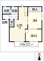 パークサイドハイツ　Ｄ棟  ｜ 愛知県知多郡美浜町河和台2丁目（賃貸アパート2LDK・2階・50.04㎡） その2