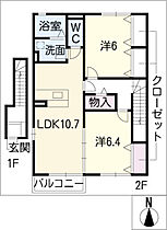 ローズコートK 203 ｜ 愛知県半田市白山町3丁目2-21（賃貸アパート2LDK・2階・65.53㎡） その2