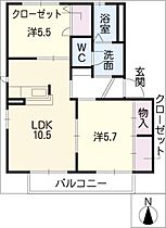 パークサイドハイツ　Ａ棟  ｜ 愛知県知多郡美浜町河和台2丁目（賃貸アパート2LDK・2階・49.80㎡） その2