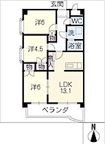 エクセル・カナメ  ｜ 愛知県半田市柊町3丁目（賃貸マンション3LDK・4階・67.32㎡） その2