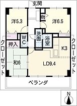 ダイアパレス九華公園104  ｜ 三重県桑名市吉之丸（賃貸マンション3LDK・1階・68.04㎡） その2