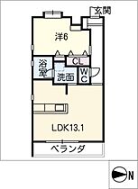 エーデルホフ新町  ｜ 三重県桑名市新町（賃貸マンション1LDK・2階・45.06㎡） その2