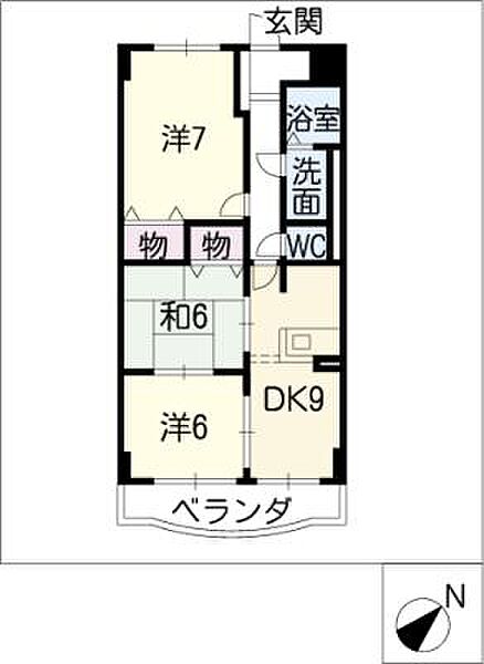 グランヴェール ｜三重県四日市市南富田町(賃貸マンション3DK・1階・61.90㎡)の写真 その2