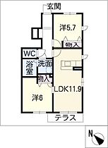 Ｆｕｔｕｒａ  ｜ 三重県四日市市小杉町（賃貸アパート2LDK・1階・54.60㎡） その2