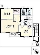 Ａｍ　Ｆｌｕｓｓ  ｜ 三重県四日市市清水町（賃貸アパート2LDK・2階・65.19㎡） その2