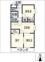 ソシア松本  ｜ 三重県四日市市松本1丁目（賃貸マンション3LDK・5階・64.85㎡） その2