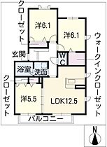 マリアーブル　Ｂ棟  ｜ 三重県四日市市松本3丁目（賃貸アパート3LDK・2階・72.19㎡） その2