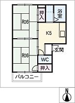 エステート日永　Ｂ棟  ｜ 三重県四日市市日永西3丁目（賃貸アパート2K・1階・34.42㎡） その2