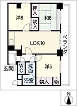 サンパレス大野  ｜ 三重県四日市市鵜の森1丁目（賃貸マンション3LDK・4階・70.63㎡） その2