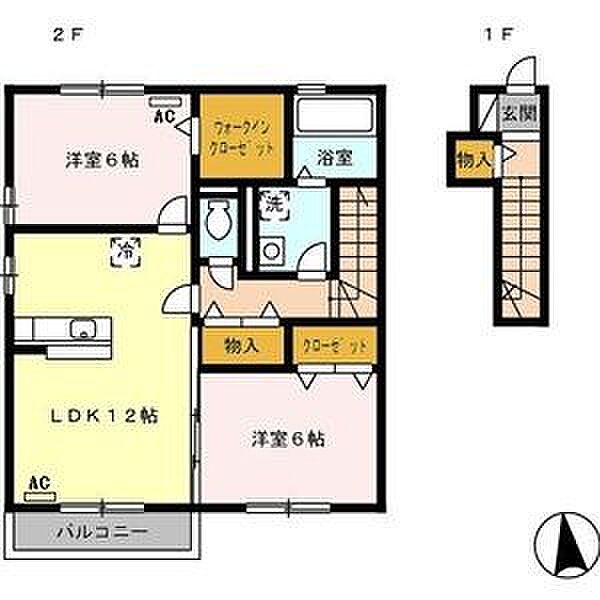 ボヌールすずか 202｜三重県鈴鹿市道伯5丁目(賃貸アパート2LDK・2階・65.72㎡)の写真 その2