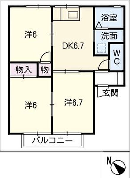 ハイツヒューマン ｜三重県鈴鹿市中江島町(賃貸マンション3DK・1階・53.30㎡)の写真 その2