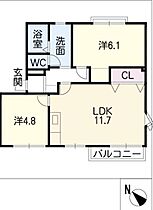 メゾン近  ｜ 三重県津市城山1丁目（賃貸アパート2LDK・1階・50.60㎡） その2