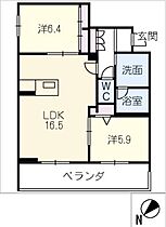 南丸之内SHAMAISON HILLS  ｜ 三重県津市南丸之内（賃貸マンション2LDK・2階・65.35㎡） その2