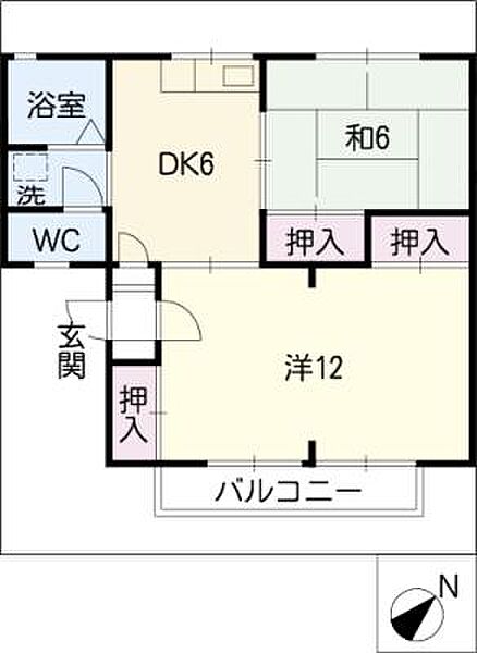 シャトー柳 ｜三重県松阪市高町(賃貸マンション2DK・2階・52.00㎡)の写真 その2