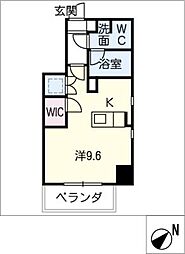 カサプラティーノ名古屋ノルテ 4階ワンルームの間取り