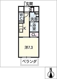 Ｍｉｏ・Ａｓｔｅｒ 7階1Kの間取り