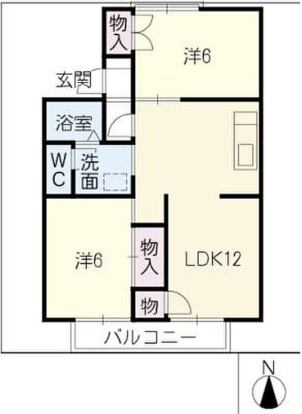 ヴァンベール鳴海 ｜愛知県名古屋市緑区青山1丁目(賃貸アパート2LDK・1階・52.80㎡)の写真 その2