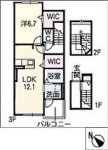 ブラウベルク浦里II 302 ｜ 愛知県名古屋市緑区浦里1丁目115番地（賃貸アパート1LDK・3階・59.21㎡） その2