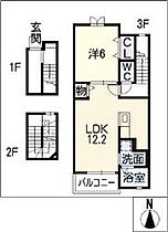 ルミナスＣ 302 ｜ 愛知県名古屋市緑区作の山町87番地1（賃貸アパート1LDK・3階・53.33㎡） その2