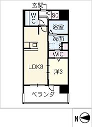 サンパーク上前津　II 11階1LDKの間取り