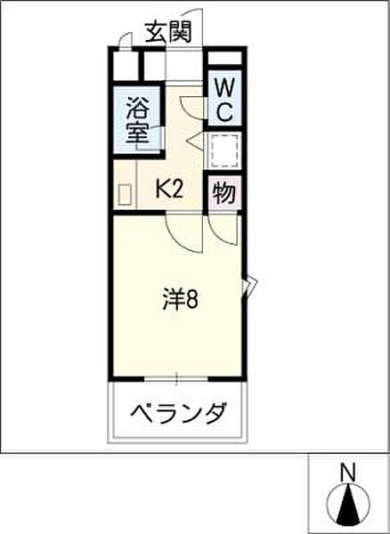 シャルム36 ｜愛知県名古屋市北区西志賀町2丁目(賃貸マンション1K・2階・24.96㎡)の写真 その2