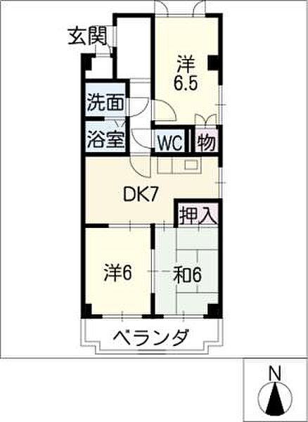 パークハイツ楠 ｜愛知県名古屋市北区五反田町(賃貸マンション3DK・1階・61.30㎡)の写真 その2