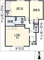 パフュームＢ  ｜ 愛知県名古屋市北区楠3丁目（賃貸アパート2LDK・1階・59.50㎡） その2