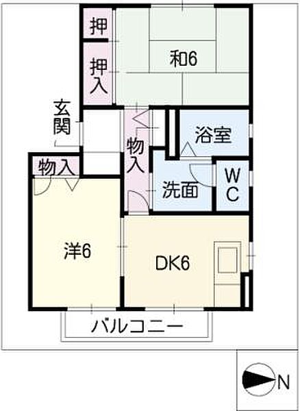 シャローム大森 ｜愛知県名古屋市守山区大森5丁目(賃貸アパート2DK・2階・42.72㎡)の写真 その2