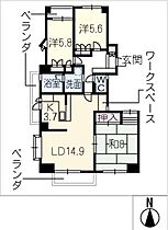 シティーマンション高針  ｜ 愛知県名古屋市名東区野間町（賃貸マンション3LDK・1階・93.34㎡） その2