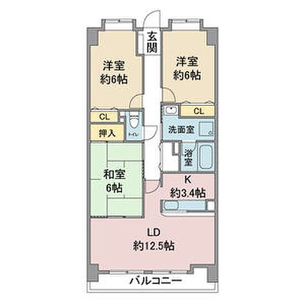 リ-フマンション　グロリアス 206｜愛知県名古屋市守山区本地が丘(賃貸マンション3LDK・2階・75.21㎡)の写真 その2