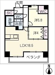 Ｎ−ｐｒｉｎｃｅ長久手 10階2LDKの間取り